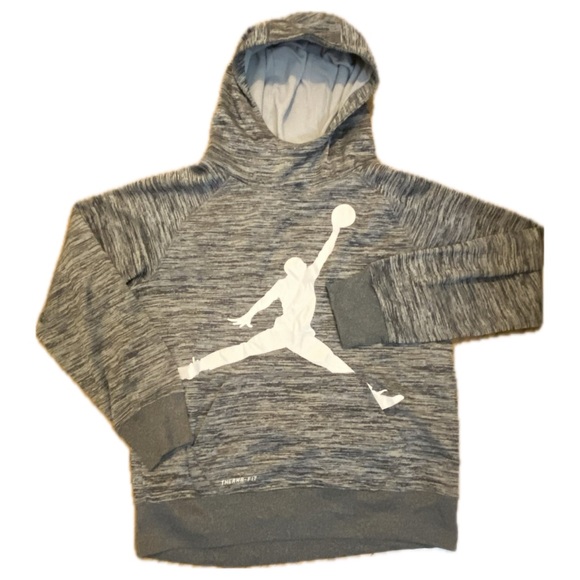 Nike Air Jordan Jumpman Therma-Fit Hoodie Youth Size Medium - Grey Pullover - Picture 5 of 5